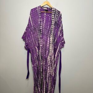 Style Park 1 Kimono Robe Acid Wash Purple One Size